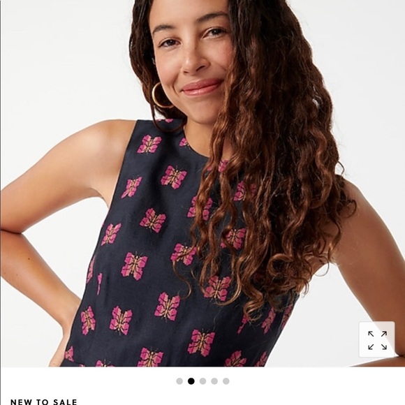 J.Crew , Size 12, Navy, Butterflies, Sheath dress in butterfly jacquard - Picture 4 of 10